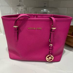 Michael Kors Jet Set Travel Extra-Small Saffiano Leather Top-Zip Tote Bag